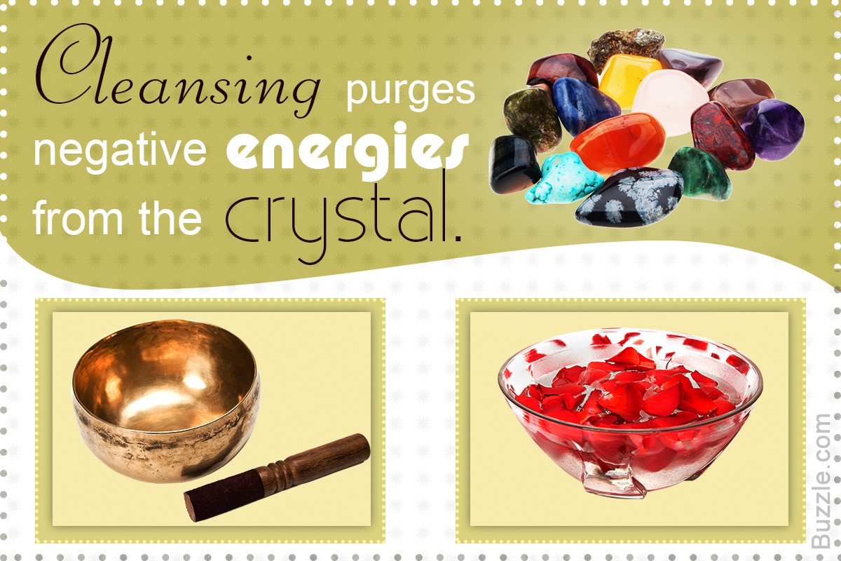 Singing bowl cleansing crystals